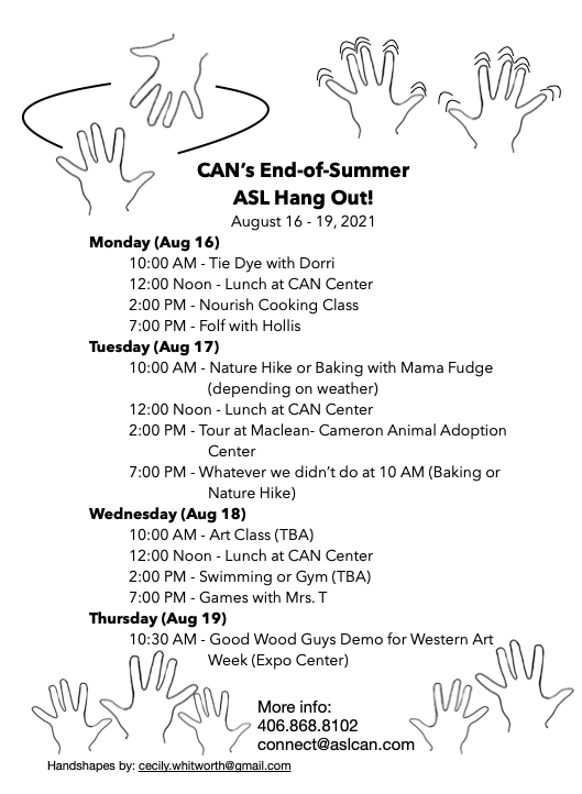 End-of-Summer ASL Hangout '21 @ CAN Center